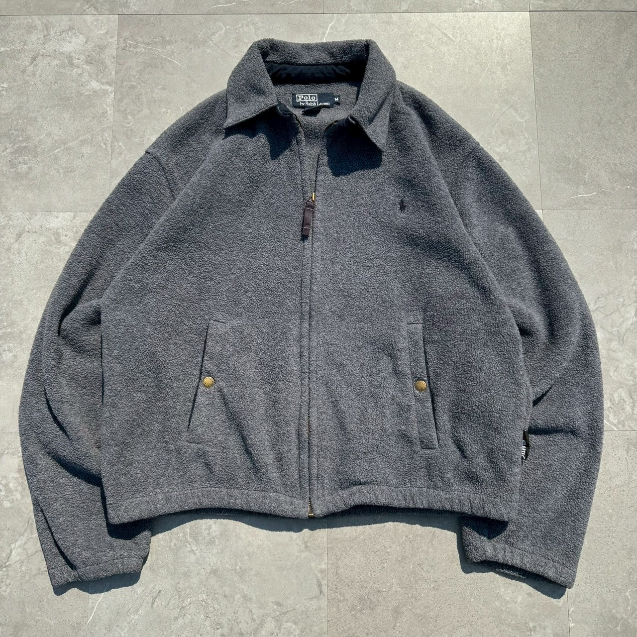 90s Ralph Lauren Gray Fleece Swing Top Jacket